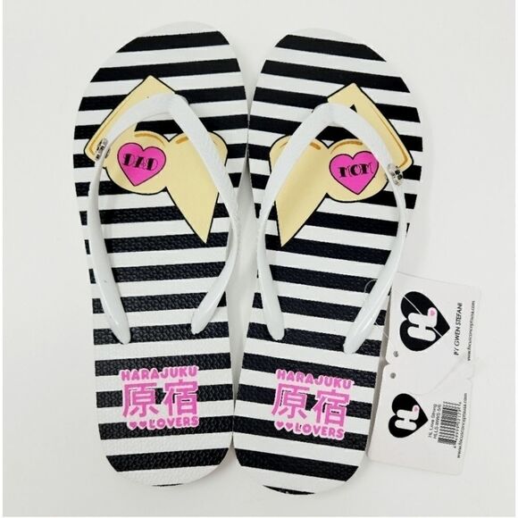 NWT Harajuku Lovers Stripe Flip Flops various size - Picture 1 of 4